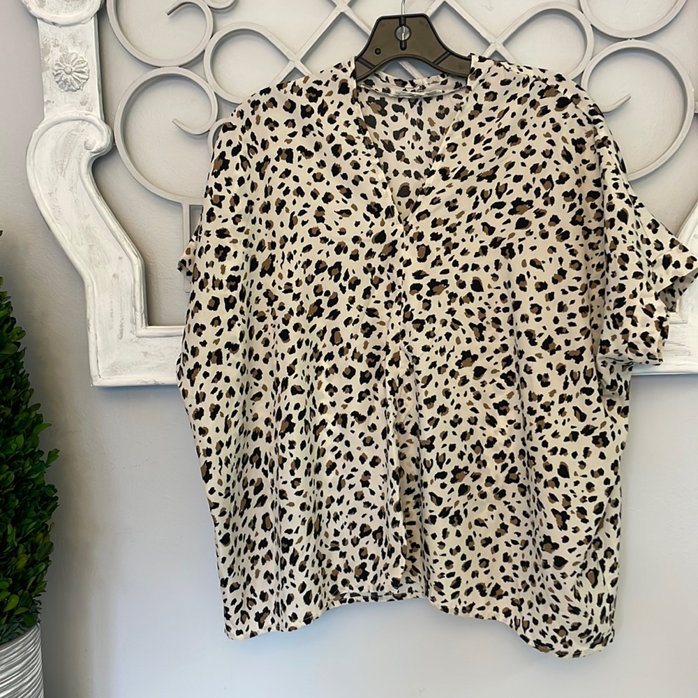 Newbury Kustom Animal Print Blouse Medium